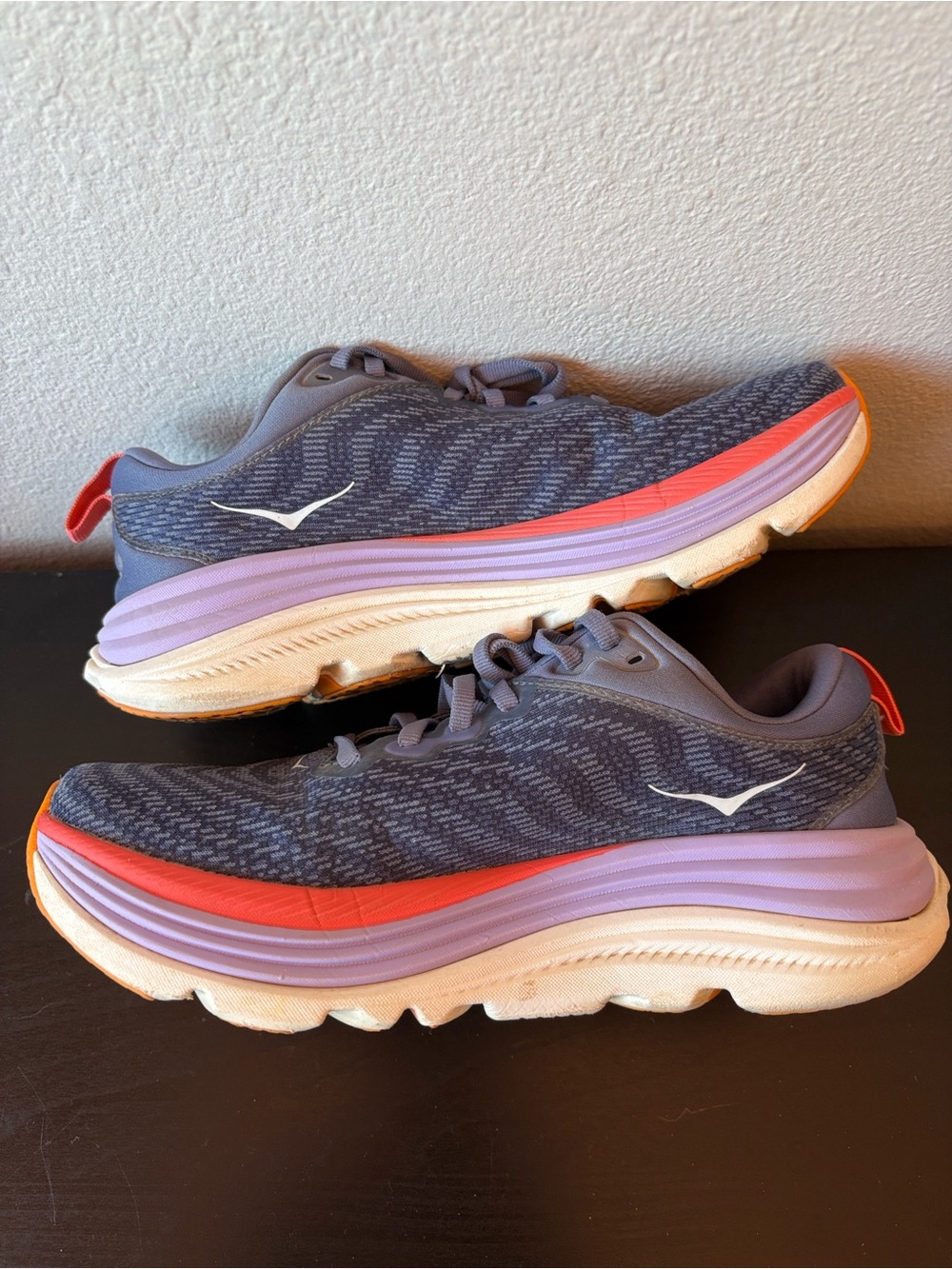 HOKA Women's Gaviota 5 Gray & Coral Running Shoes - Picture 4 of 9
